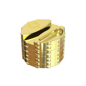 24K gold grinder by Phoenician with sleek design and precision functionality for herb grinding.