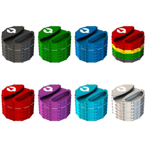 Assorted colors of Phoenician 4 Piece Large weed grinder with ashtray and paper holder, showcasing sleek design and functionality.