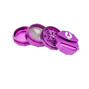 4 Piece Large Purple Weed Grinder with Paper Holder & Ashtray for cannabis enthusiasts. Shop online for the best quality.
