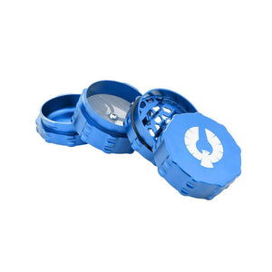 4 Piece Medium Grinder in blue, made of aerospace-grade aluminum for top herb grinding performance.