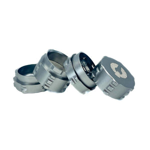 4 Piece small herb grinder from Phoenician, showcasing its sleek design and innovative features for cannabis enthusiasts.