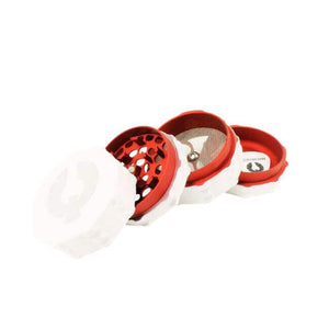 Limited Edition Blood Moon Grinder with white and red design, ideal unique herb grinder online for cannabis enthusiasts.