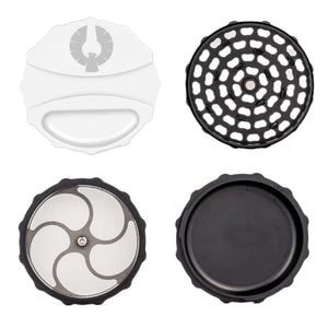 Limited Edition Eclipse Moon Grinder showing white and black design, ideal for cool weed grinder online shopping.