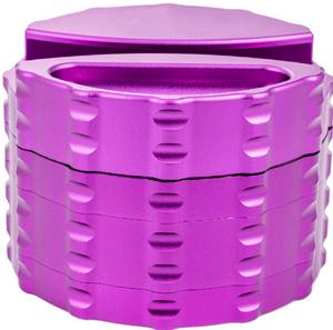 Purple 4 Piece Large Weed Grinder with Paper Holder & Ashtray for enhanced cannabis preparation.