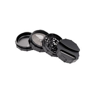 Custom 4 Piece Large weed grinder with paper holder and ashtray, showcasing sleek design and premium quality materials.