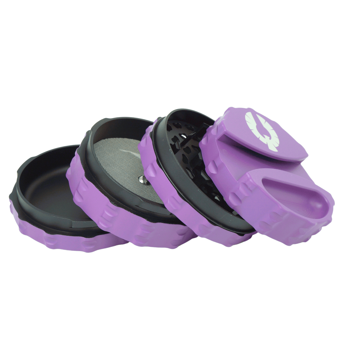 Celestial Surge weed grinder in purple with precision-engineered teeth and stylish design from Phoenician Grinders.