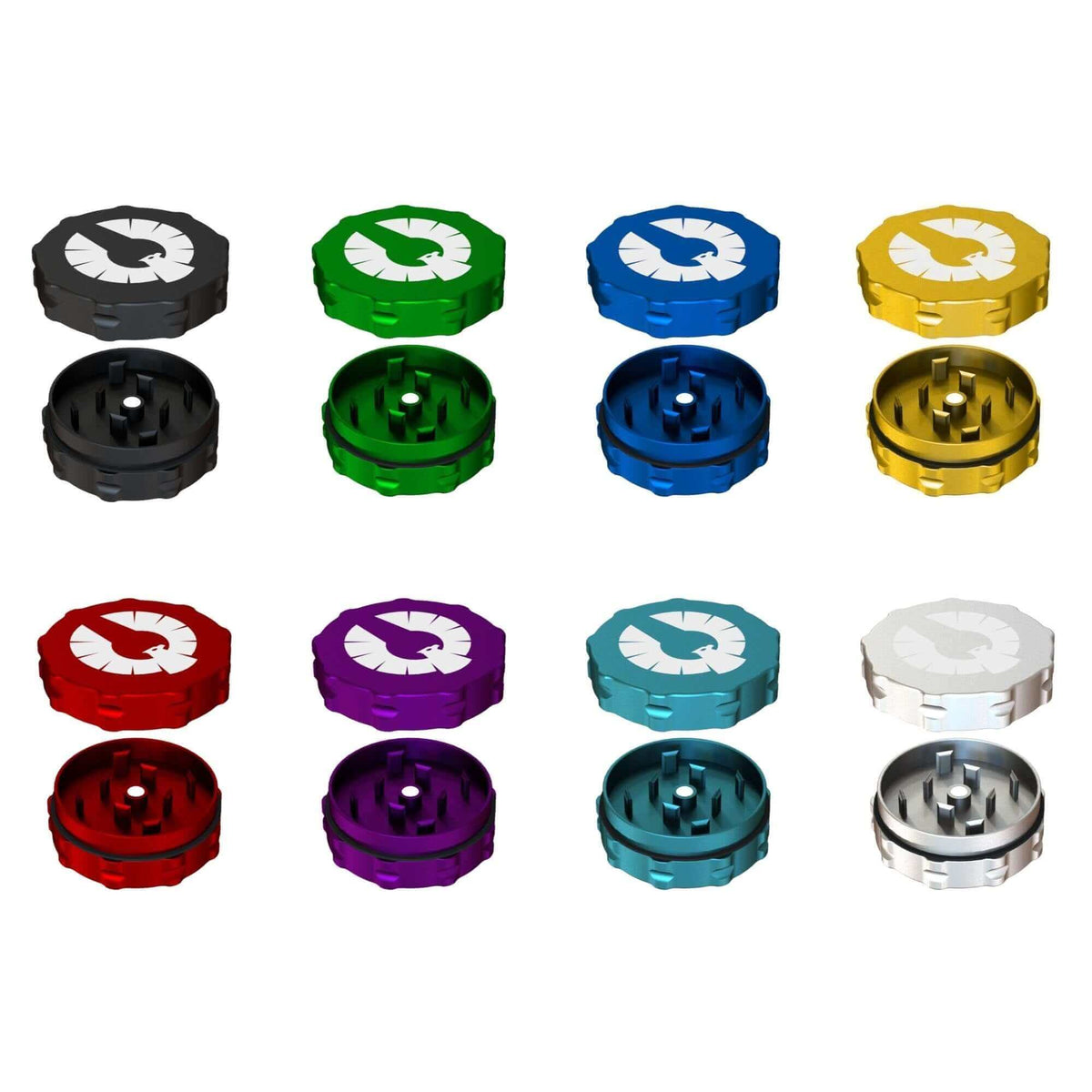 2 Piece Large Phoenician grinder in various colors, showcasing precision-engineered design for perfect herb grinding.