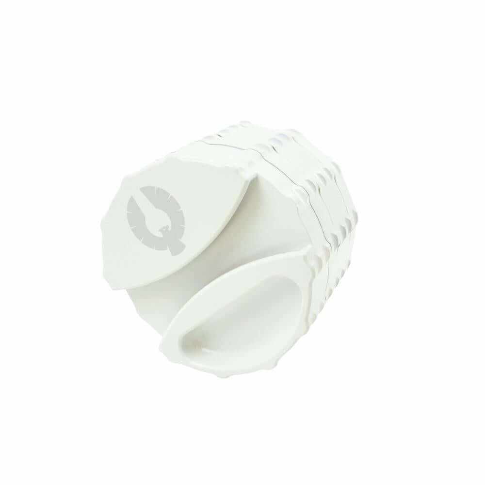 Unique white herb grinder tools stacked for easy storage, ideal for cannabis enthusiasts.