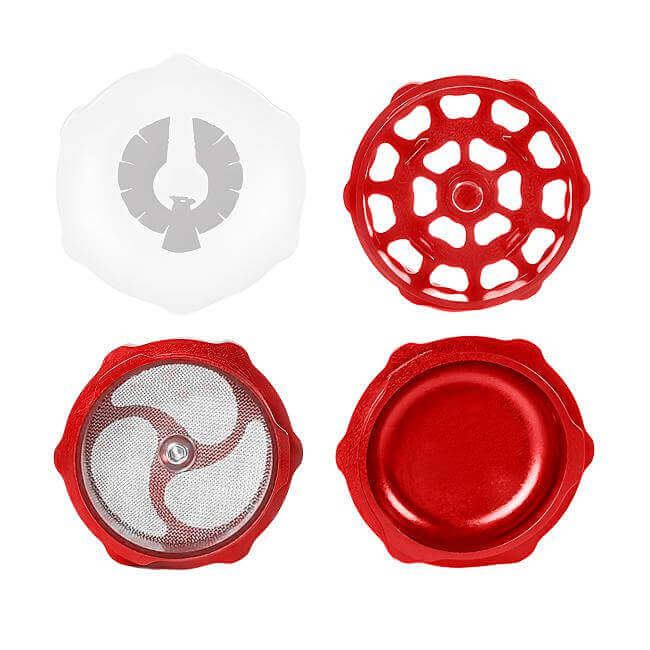 Limited Edition Blood Moon grinder with unique red and white design, ideal for cannabis enthusiasts and herb grinding online.