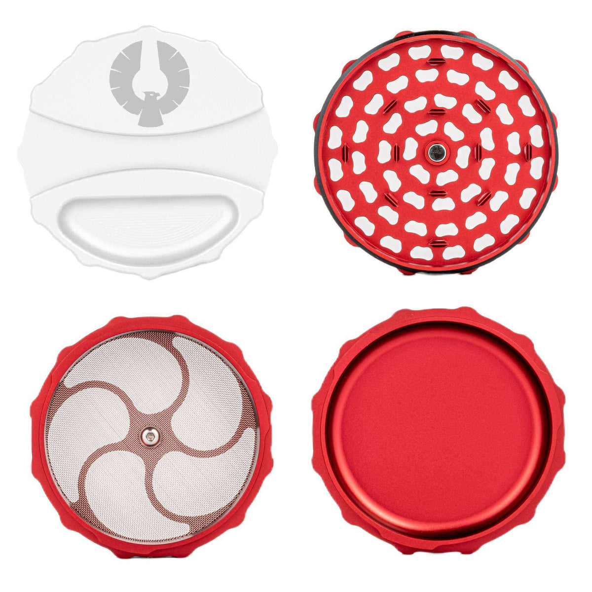 Limited Edition Blood Moon grinder with unique white and red design, perfect for cannabis enthusiasts online.