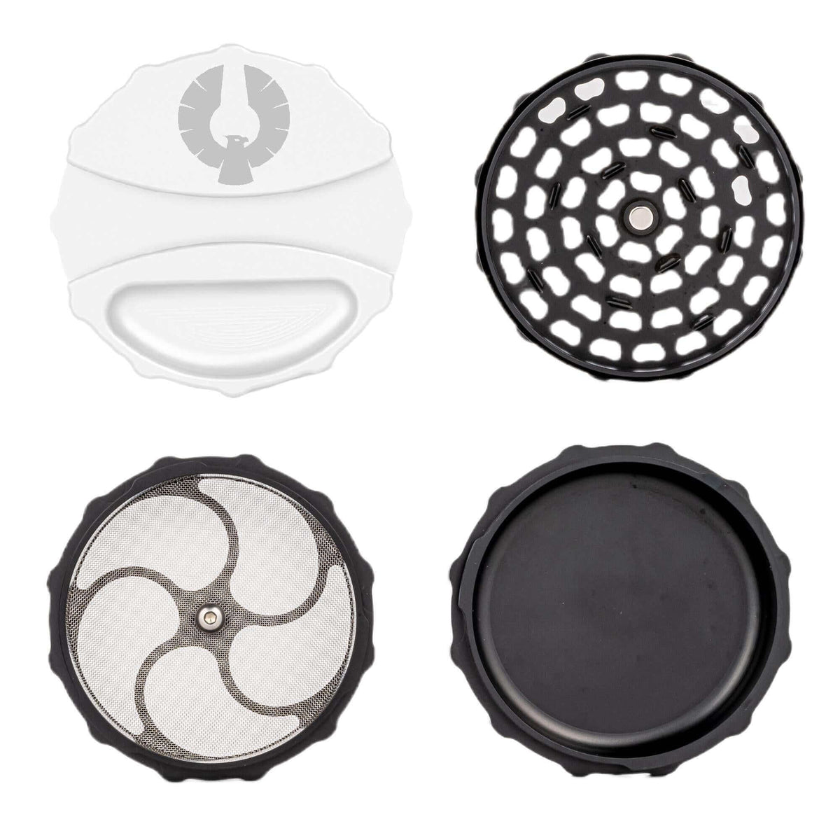 Limited Edition Eclipse Moon Grinder showing white and black design, ideal for cool weed grinder online shopping.