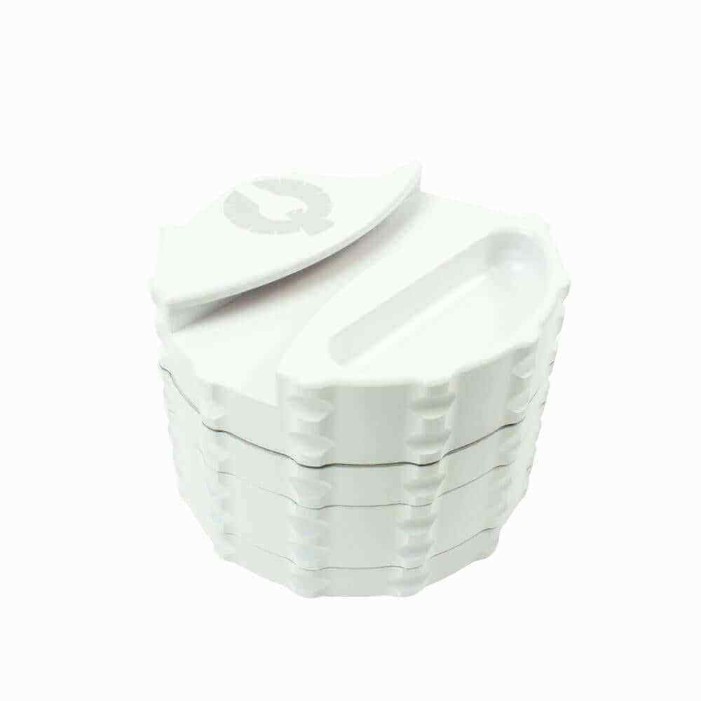 Special white herb grinder for sale, featuring a sleek design and durable construction for cannabis enthusiasts.