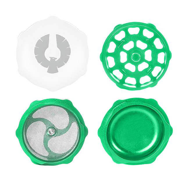 Limited Edition Harvest Moon Grinder, showcasing white and green design for a special herb grinder for sale.