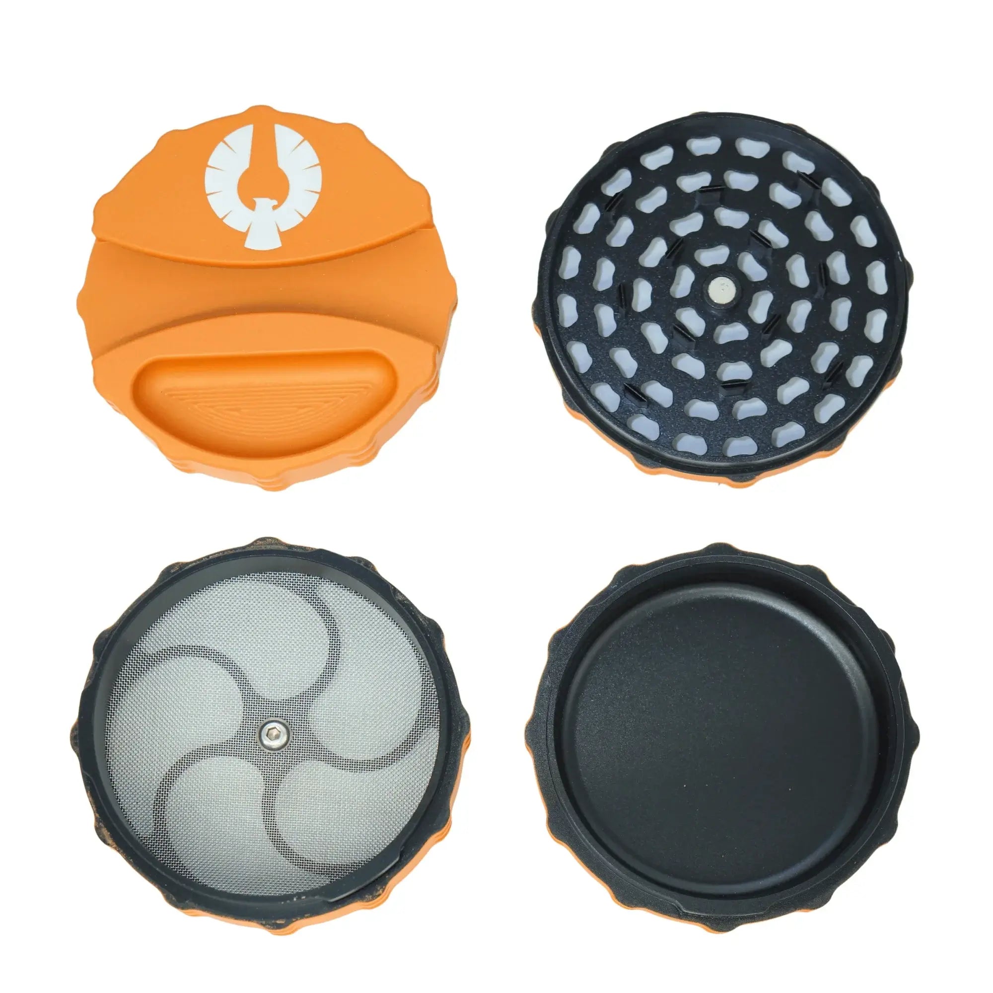 Solar Flare orange herb grinder - 4 piece grinder