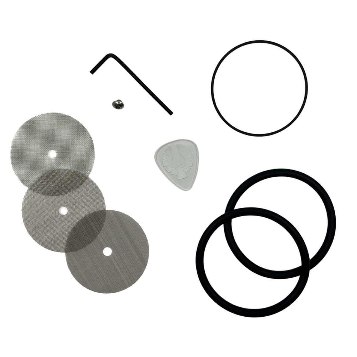 Upgrade kit for Phoenician grinders with replacement screens, O-rings, and tools for easy maintenance and customization.