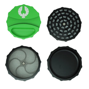 Venom Vortex herb grinder in vibrant green - 4 piece grinder